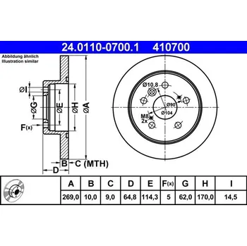 Brzdový kotouč Brzdový kotouč ATE 24.0110-0700.1