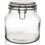 Skleněná dóza IRMA s patentním uzávěrem transparentní objem 2,4 l, výška 18 cm 2,4 l