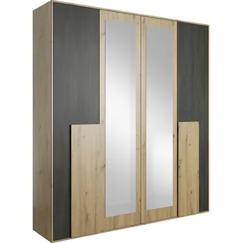 Šatní skříň Šatní skříň Bafra dub artisan/černá borovice norská