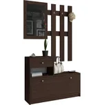 Předsíňová stěna s botníkem a zrcadlem wenge