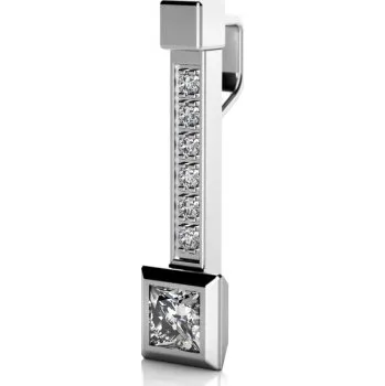 Přívěsek Couple, Zajímavý přívěsek Debbie, bílé zlato se zirkony, 585-68-2-0349.1B00.0.00.001.25