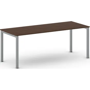 Psací stůl B2B Partner Jednací kancelářský stůl PRIMO SQUARE, 200x80 cm, šedostříbrná podnož, ořech