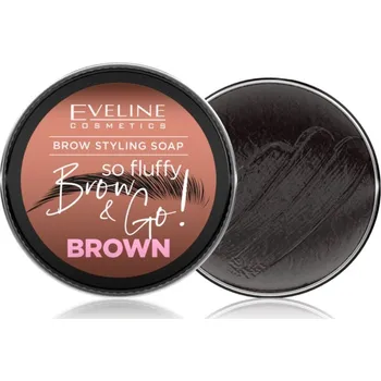 Řasenka Eveline Cosmetics Brow & Go! stylingové mýdlo na obočí odstín Brown 25 g