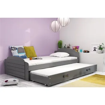 Dětská skříň Dětská postel LILI s výsuvným lůžkem 90x200 cm - grafit Šedá