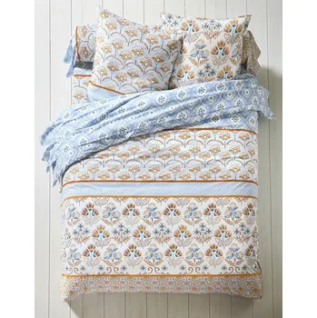 Povlečení Blancheporte Povlečení Héloise modrá napínací prostěradlo 140x190 cm