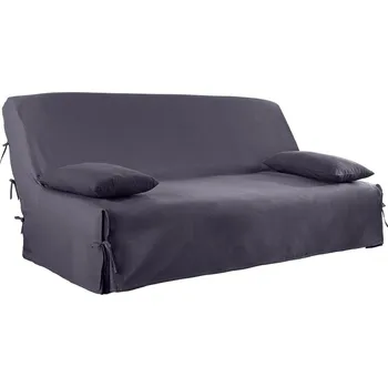 Napínací potah Blancheporte Jednobarevný potah na clic-clac pohovku z bavlněného plátna zn. Colombine® šedá antracitová 140x190 cm