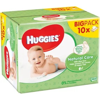 Hygienický ubrousek 10x HUGGIES® Single Natural Care Ubrousky vlhčené 56 ks