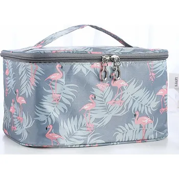 Kosmetická taška Skládací kosmetická taštička - PLAMEŇÁK - ŠEDÁ (Značka: ZHEJIANG)