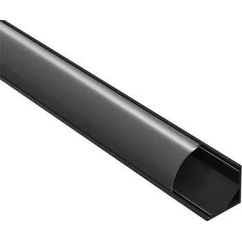 LED osvětlení PANLUX ALU PROFIL 2.0 10mm přisazený rohový oblý černý délka 2m