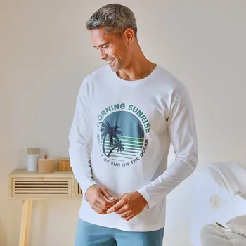 Dámské pyžamo Blancheporte Pyžamové tričko s dlouhými rukávy bílá 107/116