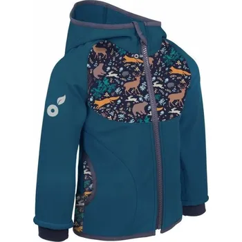 Chlapecká bunda Unuo (ušito v ČR) Dětská softshellová bunda s fleecem Unuo noční zvířátka kobaltová