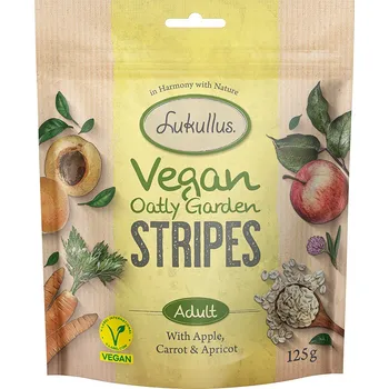 125g Lukullus Vegan Garden Stripes s jablky, mrkví a meruňkami