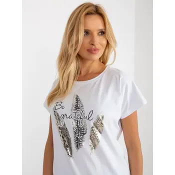 Dámská halenka Dámská halenka s lesklým potiskem RUE PARIS bílá