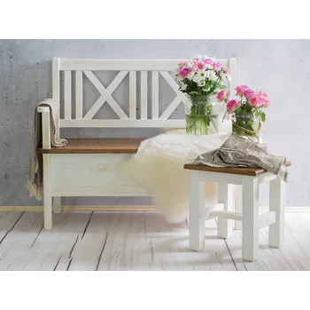 Jídelní stůl ARTEN (NANO Systems s.r.o.) Rustikální jídelní lavice POPRAD SIL13B - borovice (bílý vosk) VARIANTA PROVEDENÍ: (š x v x hl.): 100 x 96 x 53 cm