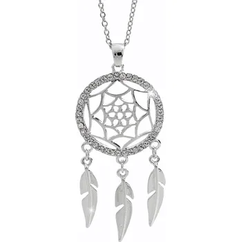 Módní doplněk JSB bijoux s.r.o. Ocelový náhrdelník s prořezávaným lapačem snů a s krystaly Swarovski Crystal