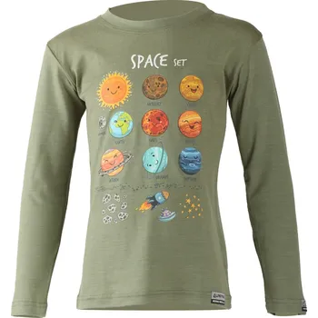 AVE dětské merino triko - Zelená 6666 / 150 / Zelená