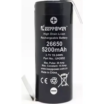 Článková baterie Baterie KeepPower 26650 5200mAh 15A vývody Z