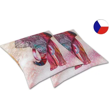 Dekorativní polštářek Saténový dekorační polštářek 40x40 GEON Africké léto Slon