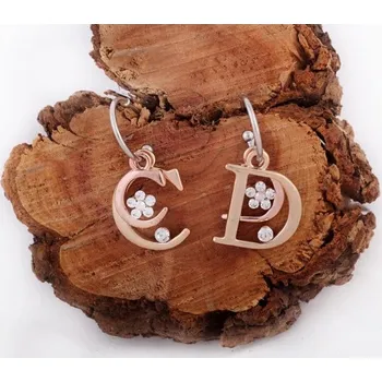 Náušnice Prosperk Náušnice s písmenky a krystalky zlaté S4105