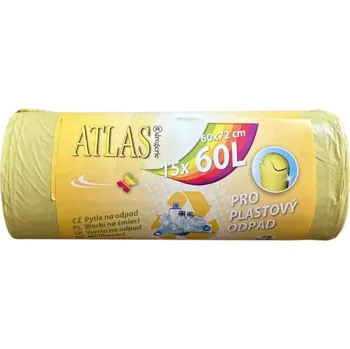 Pytle na odpadky Pytle na odpad plast 2902 60 l žlutý, 60 x 72 cm