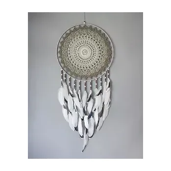 Lapač snů MAXI Lapač zlých snů V jehličí 45 x 105 cm (V khaki odstínech)