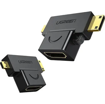 Video redukce UGREEN 20144 adaptér mini/micro HDMI na HDMI (ČERNÝ)