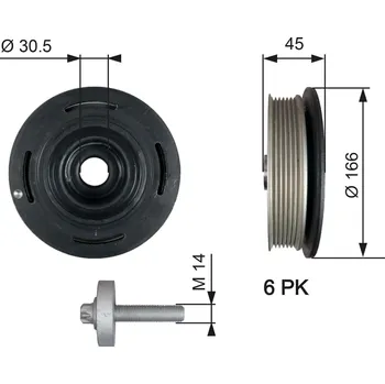 Řemenice, klikový hřídel GATES TVD1041A