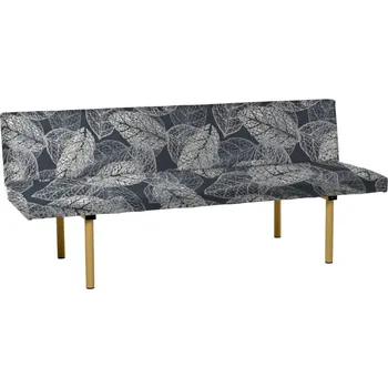 Lavice kuchyňská rozkládací, šedá vzor listy (č. 151)