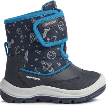 Dívčí tenisky Dětské kotníkové boty Geox B FLANFIL B.B ABX 20 Tmavě modrá, Šedá, Modrá