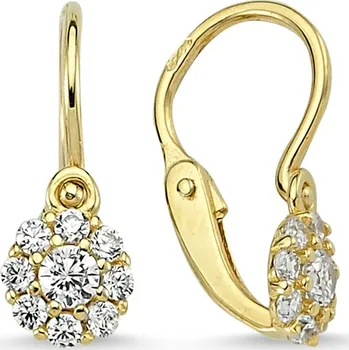 Náušnice Lillian Vassago Dětské zlaté náušnice se zirkony, zapínání brizura LLV66-KGER011