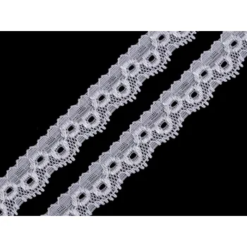 Krajka Pružná krajka bílá, šíře 12 mm