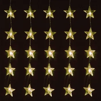 Vánoční dekorace LED závěs hvězdy 40 LED teplá bílá 60x80 cm