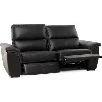 Pohovka Černá polohovatelná kožená pohovka ANTURIO