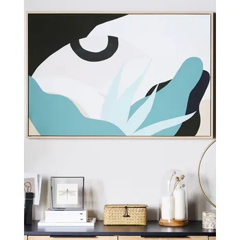 Obraz Zarámovaný obrázek vícebarevný abstraktní tisk na plátně moderní nástěnná dekorace 93 x 63 cm Beliani