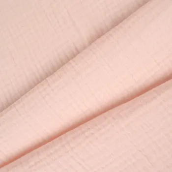 Látka mušelin/dvojitá gázovina Leia světle růžová
