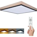 Solight LED stropní osvětlení s dálkovým ovládáním, čtvercové, dekor dřeva, 3000lm, 40W, 45x45cm