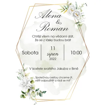 Svatební dekorace Svatební oznámení - A6 - S004