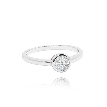 Prsten MINET Decentní stříbrný prsten s bílým zirkonem Velikost prstenu: 60