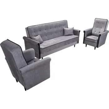 Sedací souprava Sedací souprava Orlando 3+1+1, šedá+lem a klapy černé (Vogue 14/16,černé)