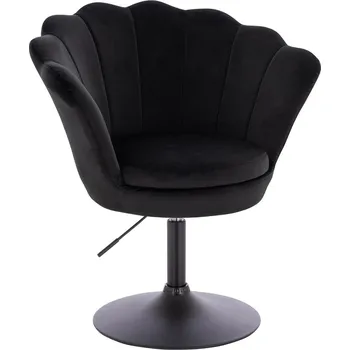 Křeslo Otočné křeslo Lillesand velur na černém talíři - černé