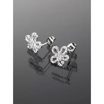 Náušnice Prosperk Náušnice ocelové květinky se zirkonky S1750