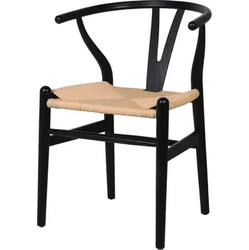 Jídelní židle Stylová dřevěná židle Wishbone černá