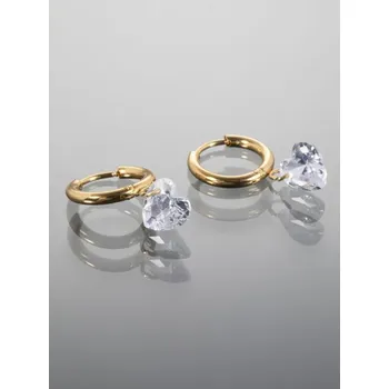 Náušnice Prosperk Náušnice kroužky zlaté se srdíčkem S4786