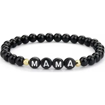 Náramek Prosperk Náramek černý korálkový Mama S5336