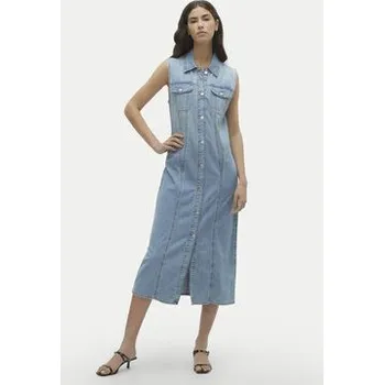Dámské šaty Vero Moda Džínové šaty Zadie 10309673 Modrá Regular Fit XS