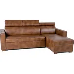 Kožená rohová sedací souprava LIVE Lux, hnědá (s12)