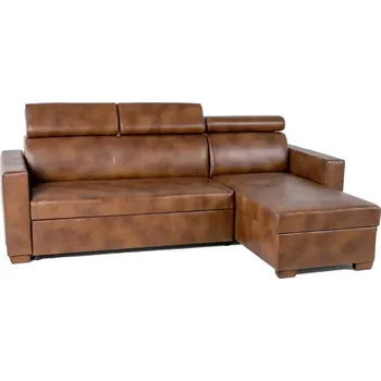 Sedací souprava Kožená rohová sedací souprava LIVE Lux, hnědá (s12)