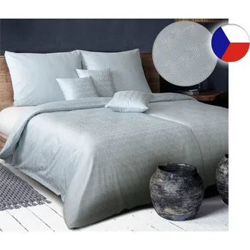 Povlečení Damaškové povlečení EXCELLENT 70x90, 140x200 DIAMANT Tanec teček modrošedý