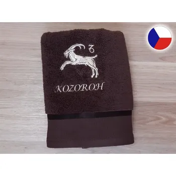 Osuška Luxusní osuška se znamením KOZOROH 450g tmavě hnědá/hnědá
