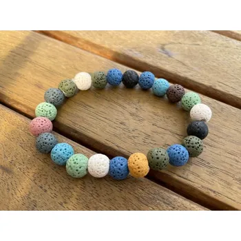 Náramek Prosperk Náramek z minerálů lávové korálky barvené S2756